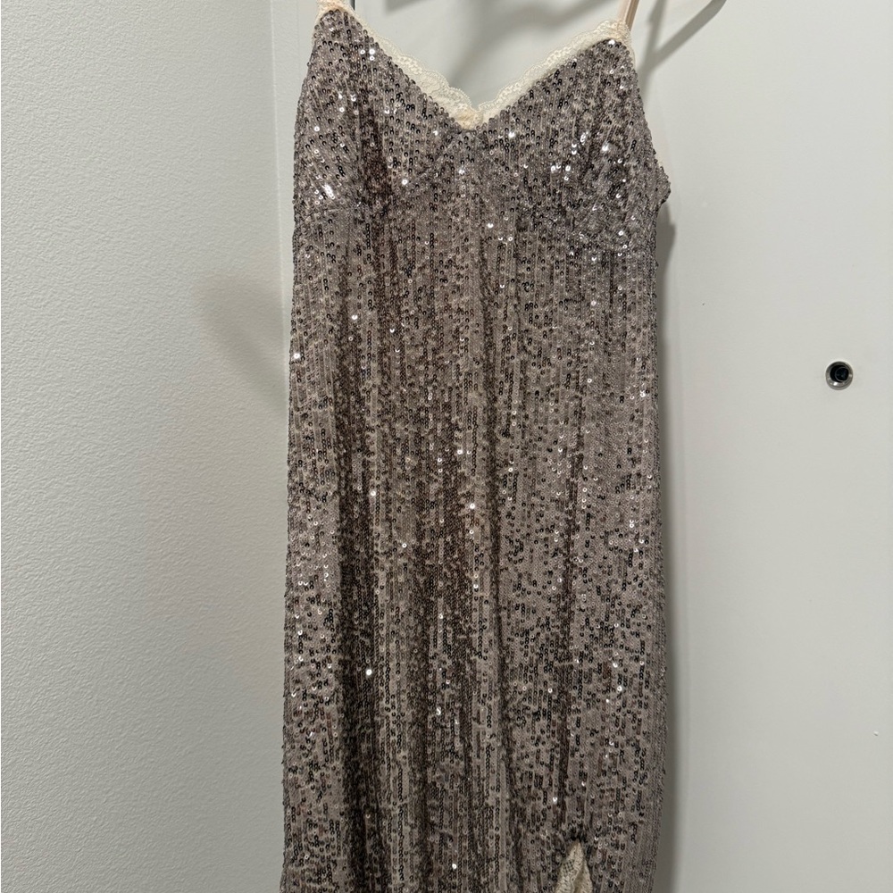 Sequin Slip Dress with Trim size small NEW with tags